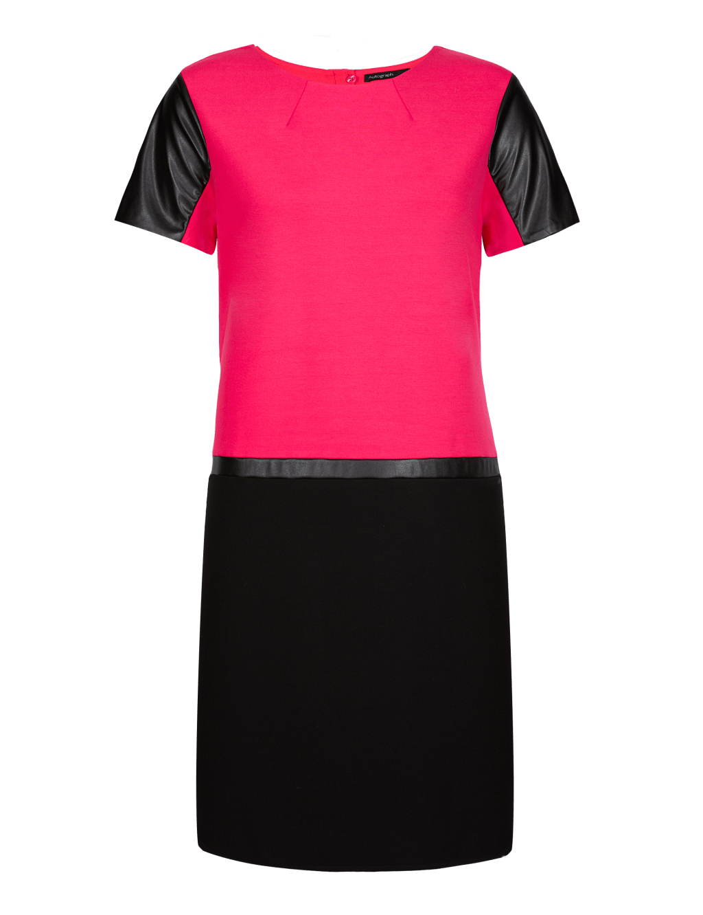 Faux Leather Trim Ponte Tunic Dress 2 of 6
