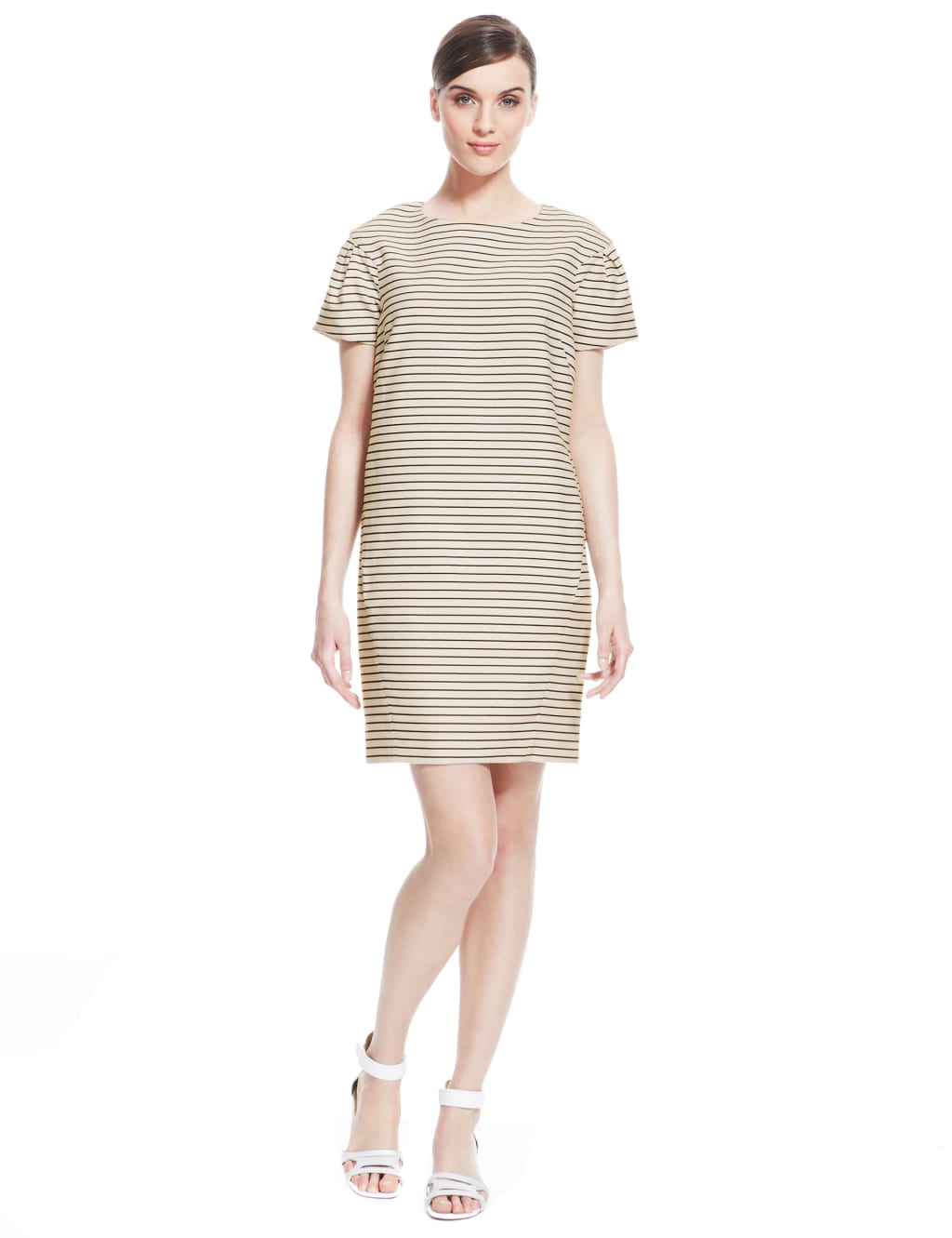 Pure Cotton Woven Striped Shift Dress 1 of 6