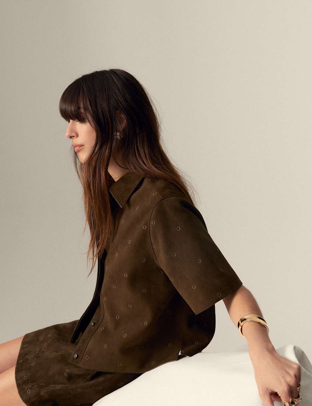 Suede Embroidered Collared Shirt 5 of 5
