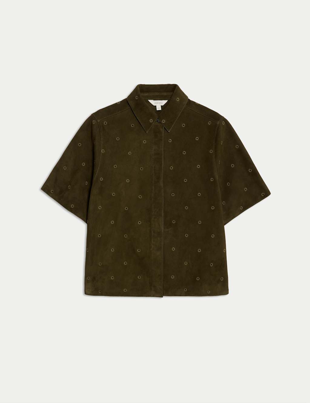 Suede Embroidered Collared Shirt 2 of 5