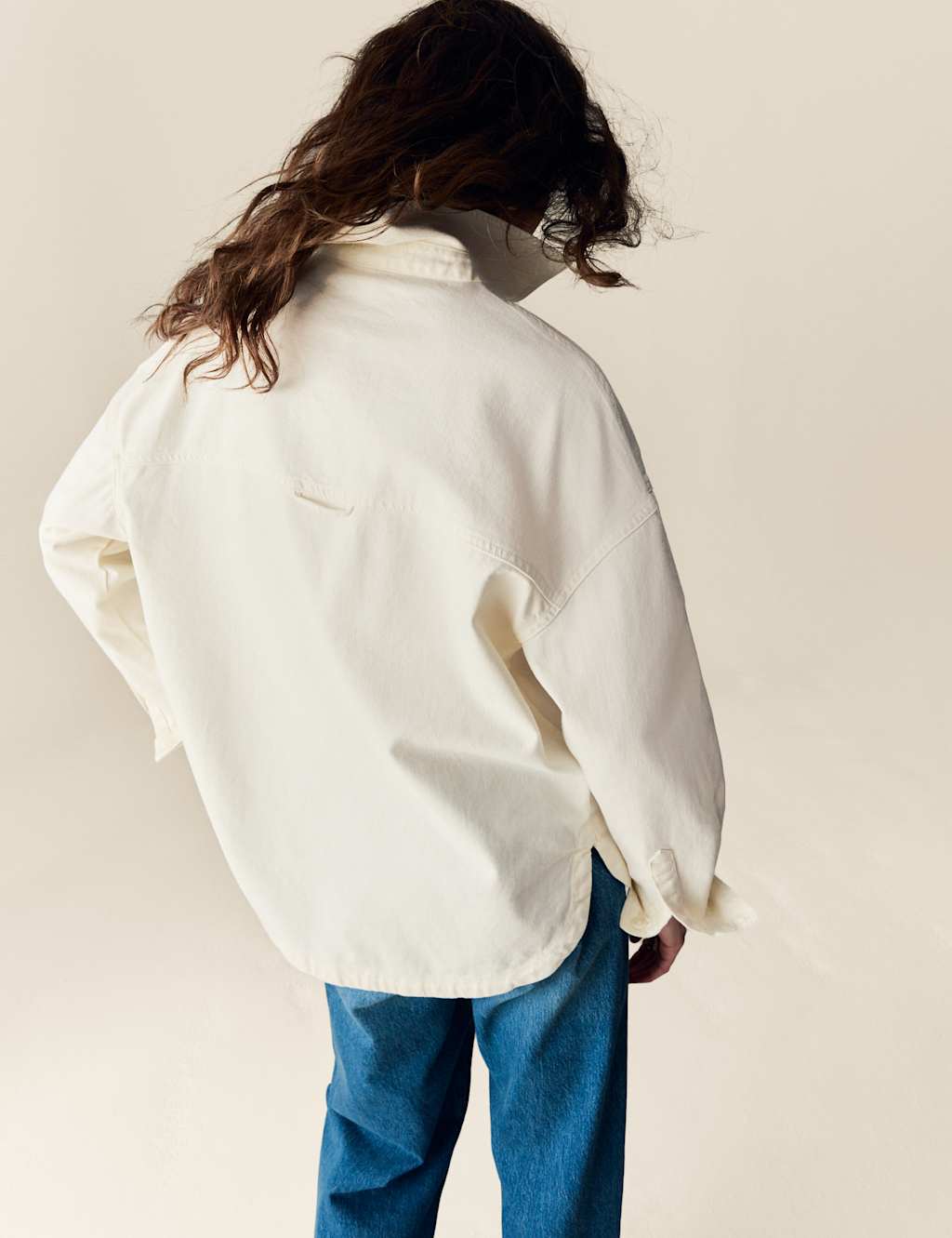 Pure Cotton Denim Collared Cutwork Shirt 5 of 7