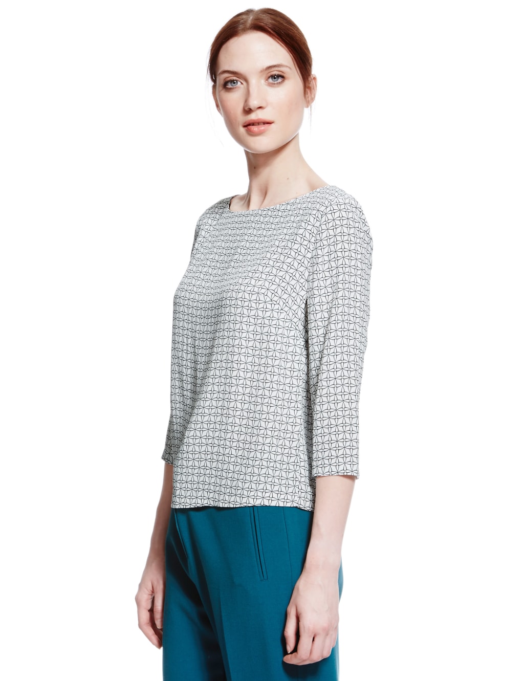Mono Geometric Print Blouse 1 of 4