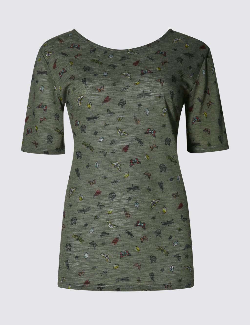 Bug Print 3/4 Sleeve Jersey Top 2 of 3