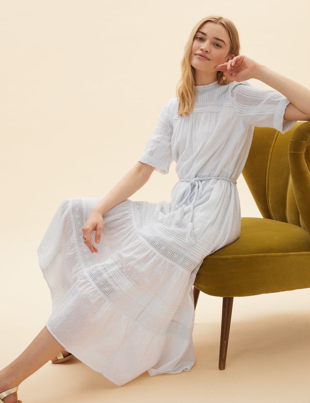 Pure Cotton Embroidered Tiered Dress 6 of 8