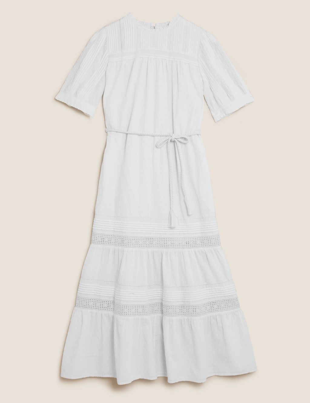 Pure Cotton Embroidered Tiered Dress 2 of 8