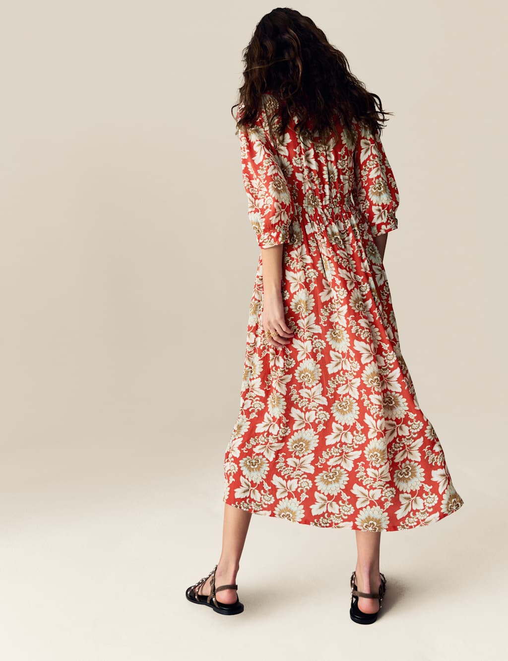 Floral V-Neck Midaxi Tea Dress 4 of 5