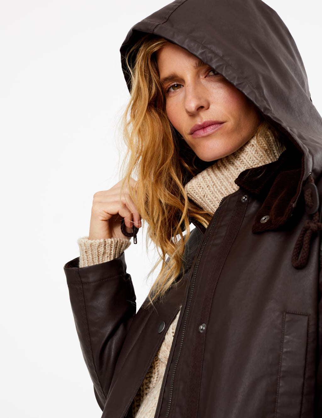 Longline Wax Look Coat Per Una M S