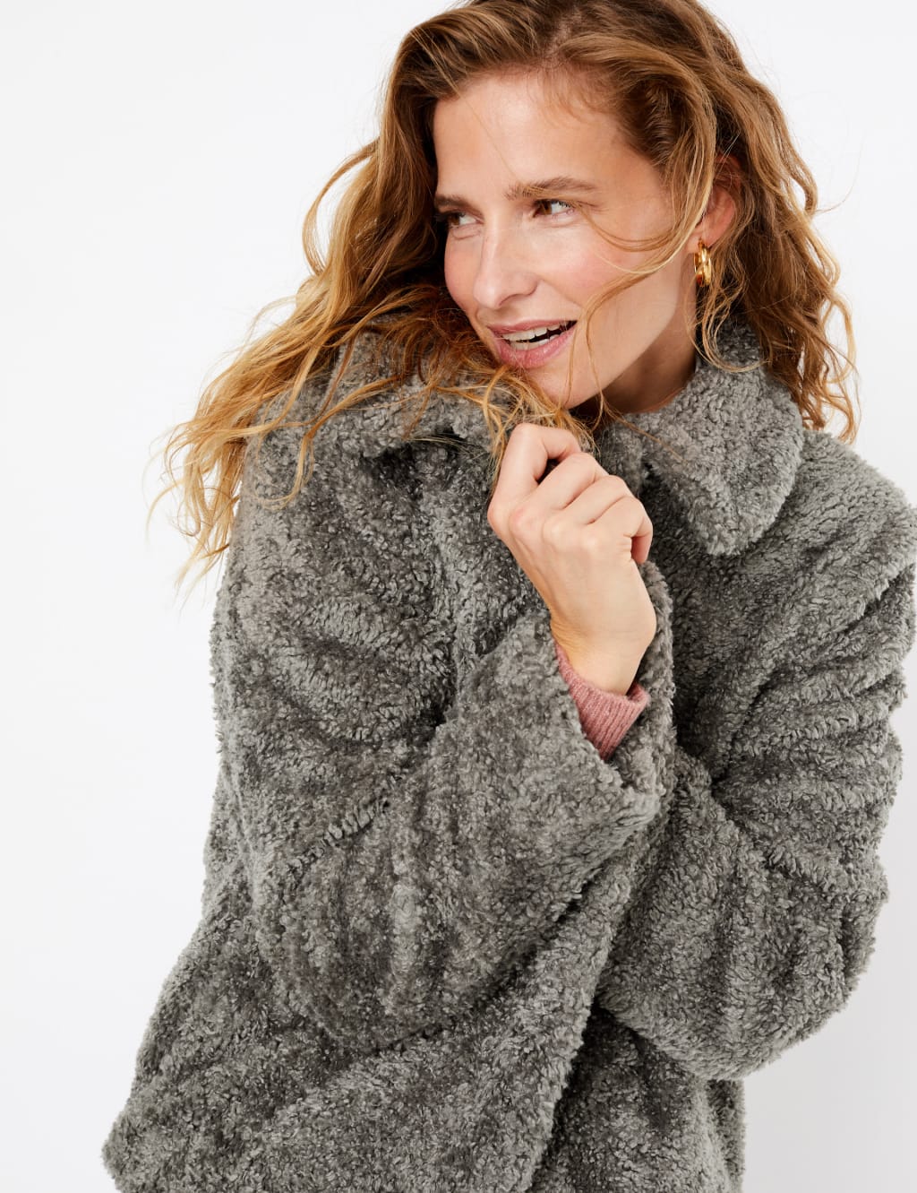 Teddy cropped coat sale
