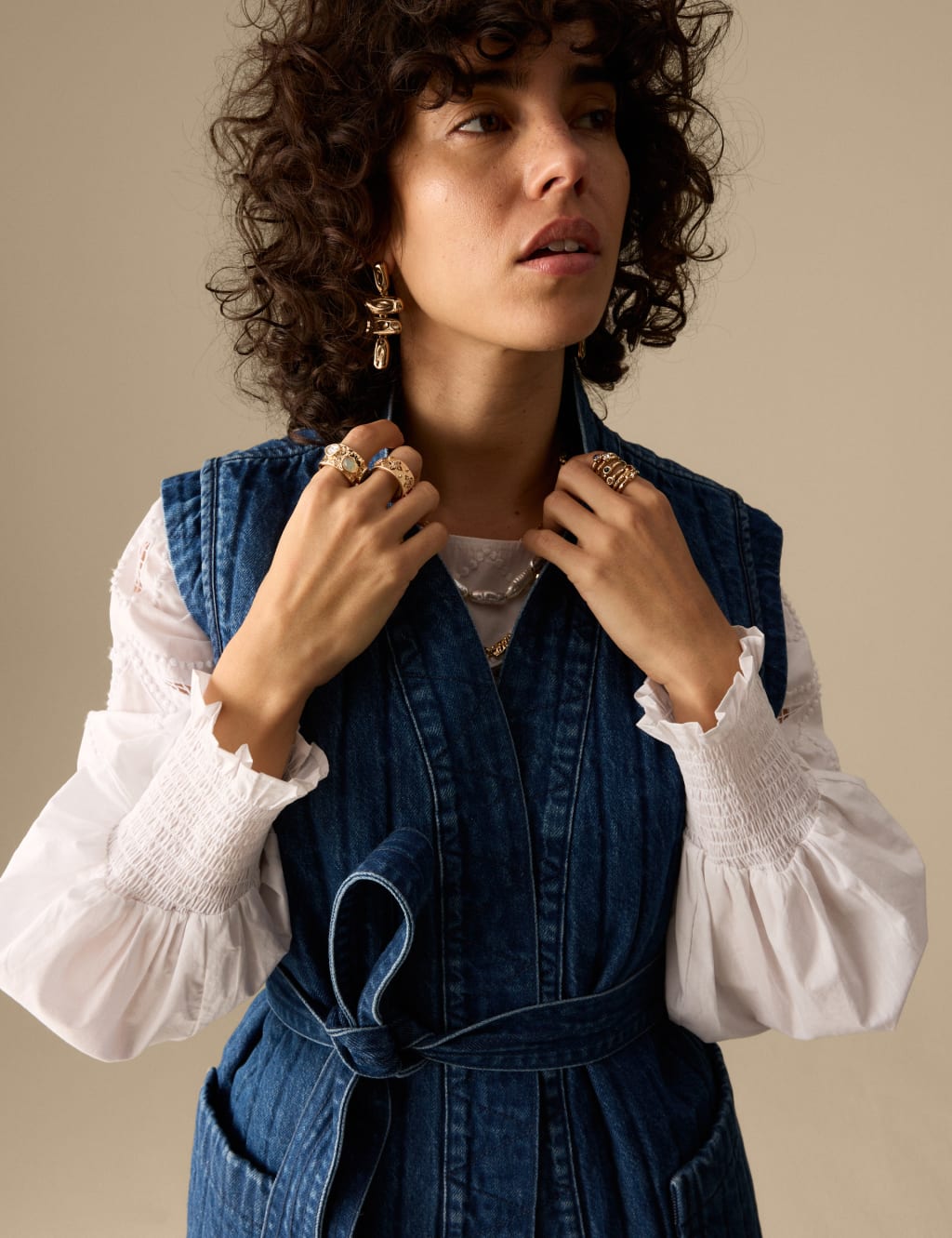 Denim Quilted Gilet 4 of 5