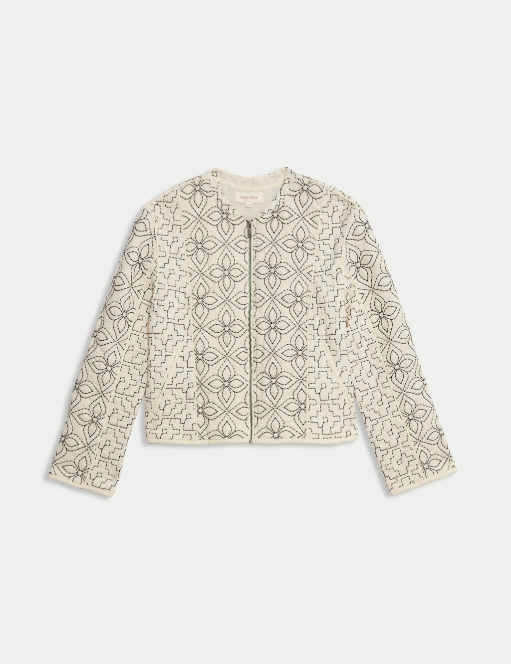 Pure Cotton Embroidered Quilted Jacket 2 of 6