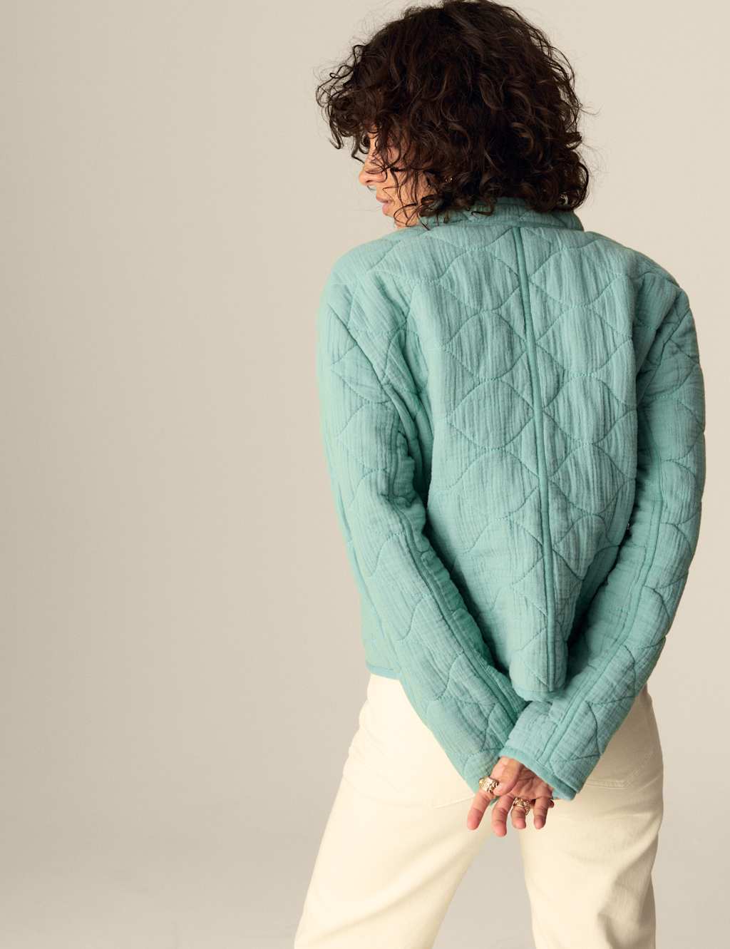 Pure Cotton Quilted Collared Utility Jacket 6 of 7