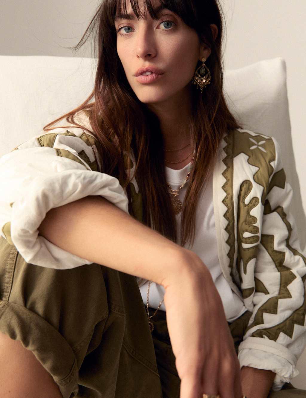 Pure Cotton Applique V-Neck Bomber Jacket 3 of 6