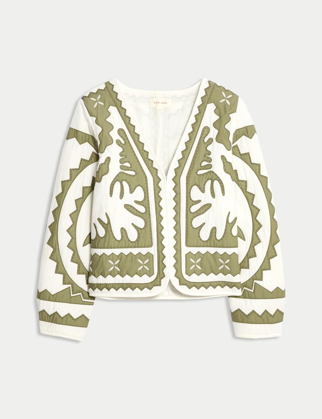 Pure Cotton Applique V-Neck Bomber Jacket 2 of 6
