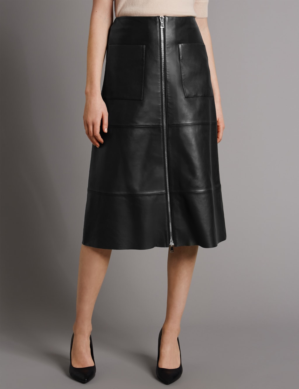 Pure Leather A-Line Skirt 1 of 4