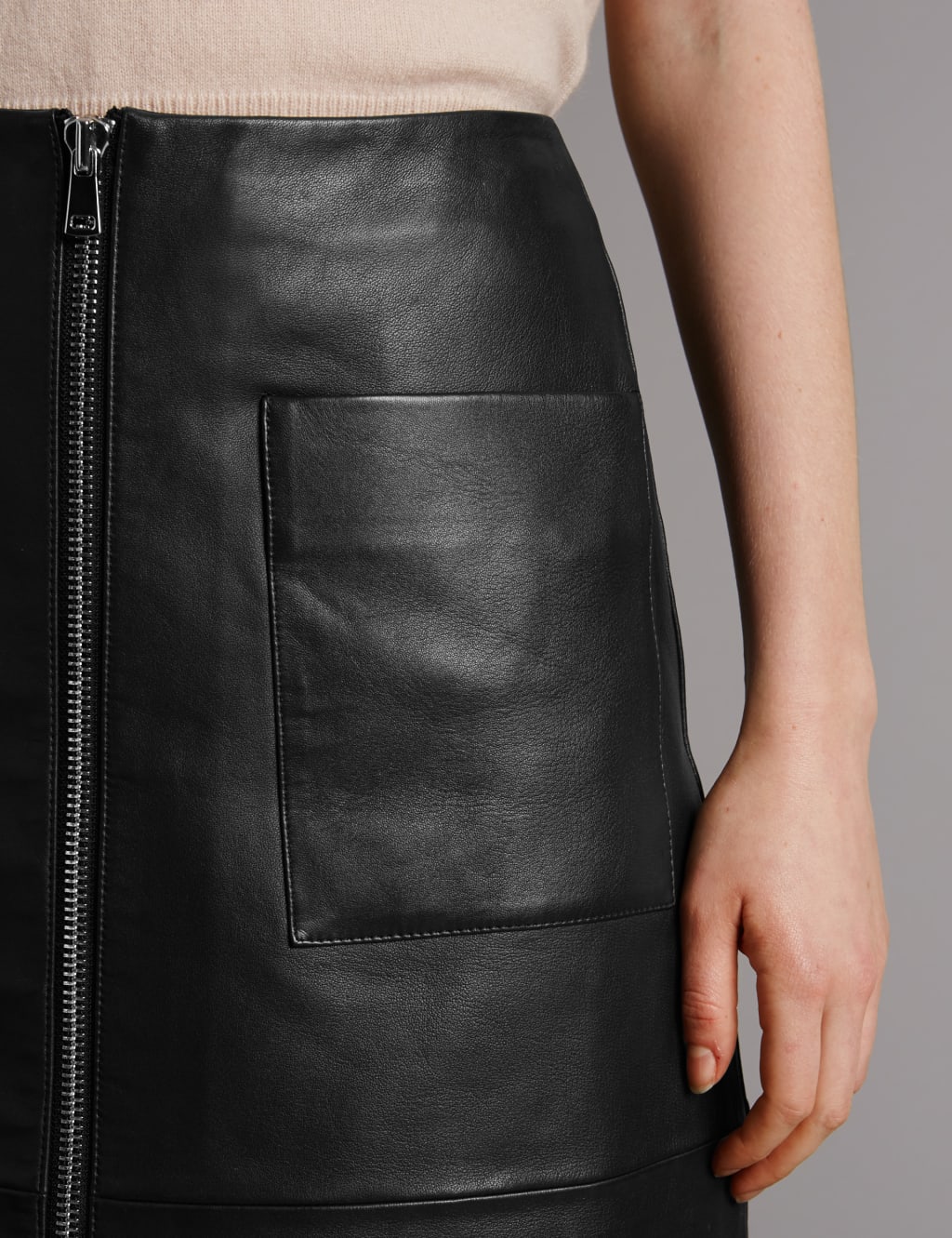 Pure Leather A-Line Skirt 4 of 4