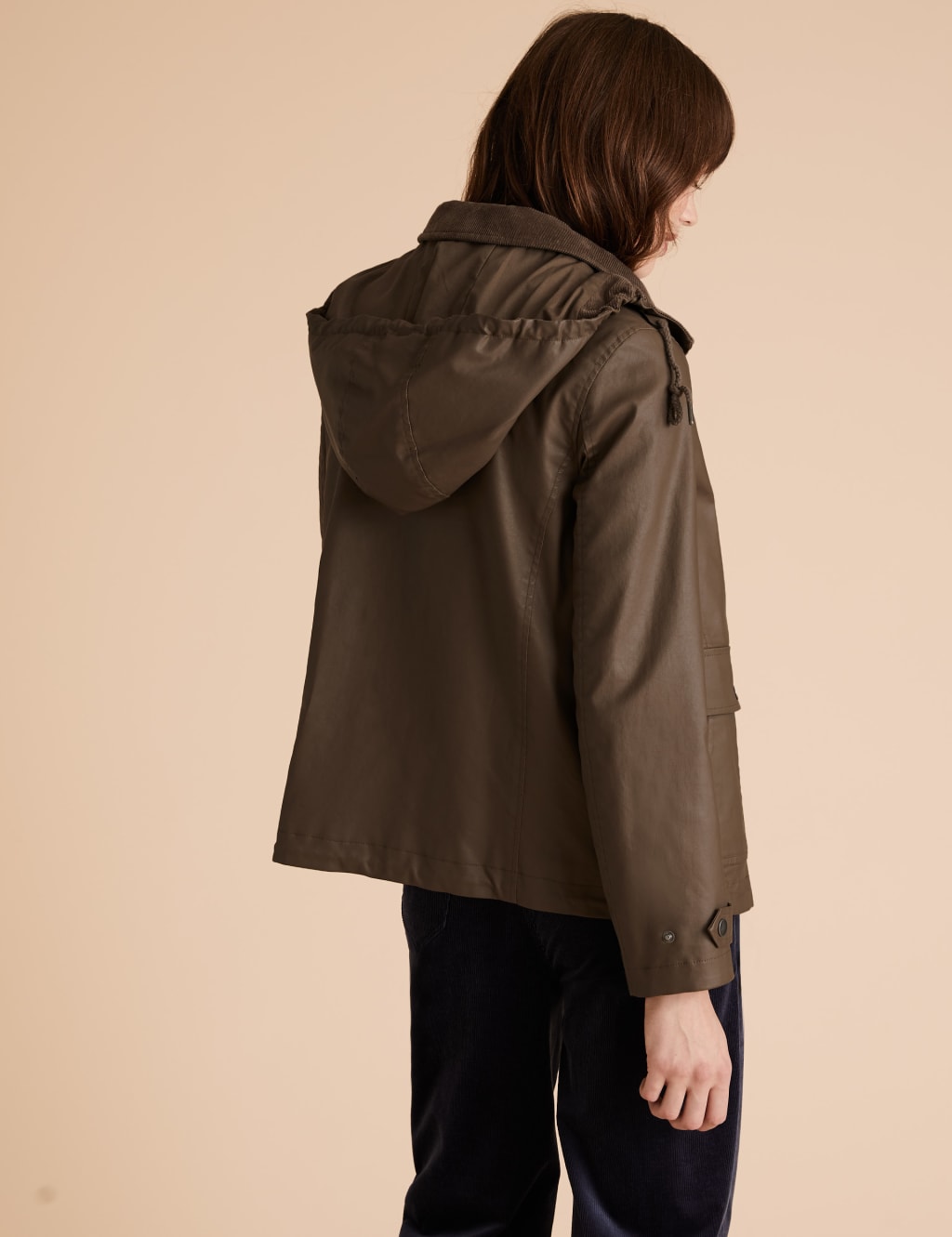 Waxed Look Removable Hood Short Jacket 4 of 5