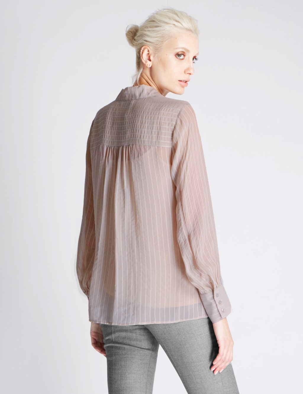 Tie Neck Textured Blouse 4 of 4