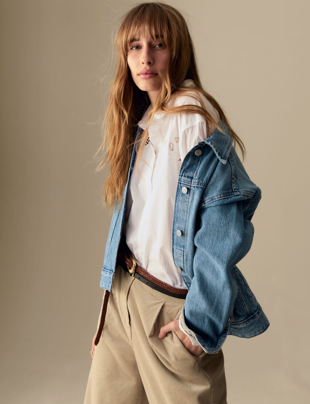Blue denim trucker jacket clearance