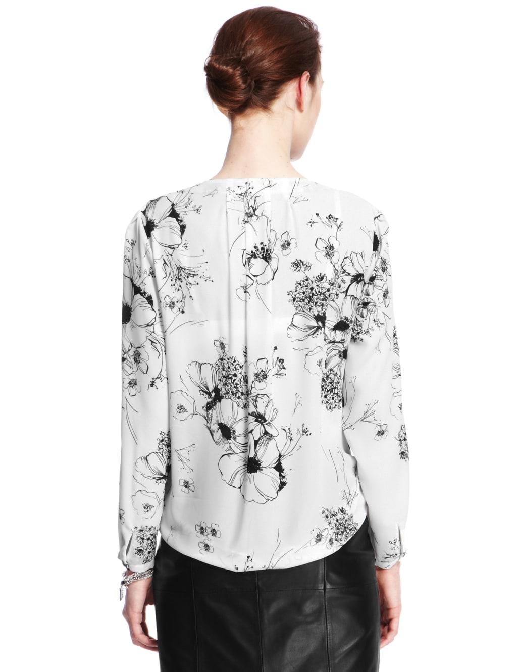 Monochrome Floral Blouse 4 of 4
