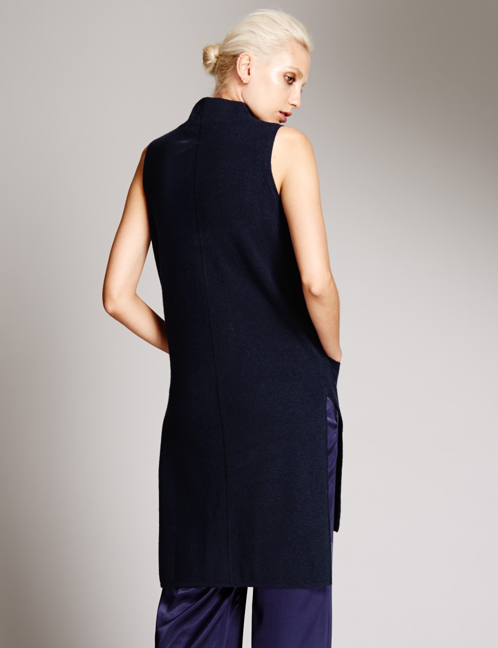 Funnel Neck Knitted Tunic with Wool 3 of 3