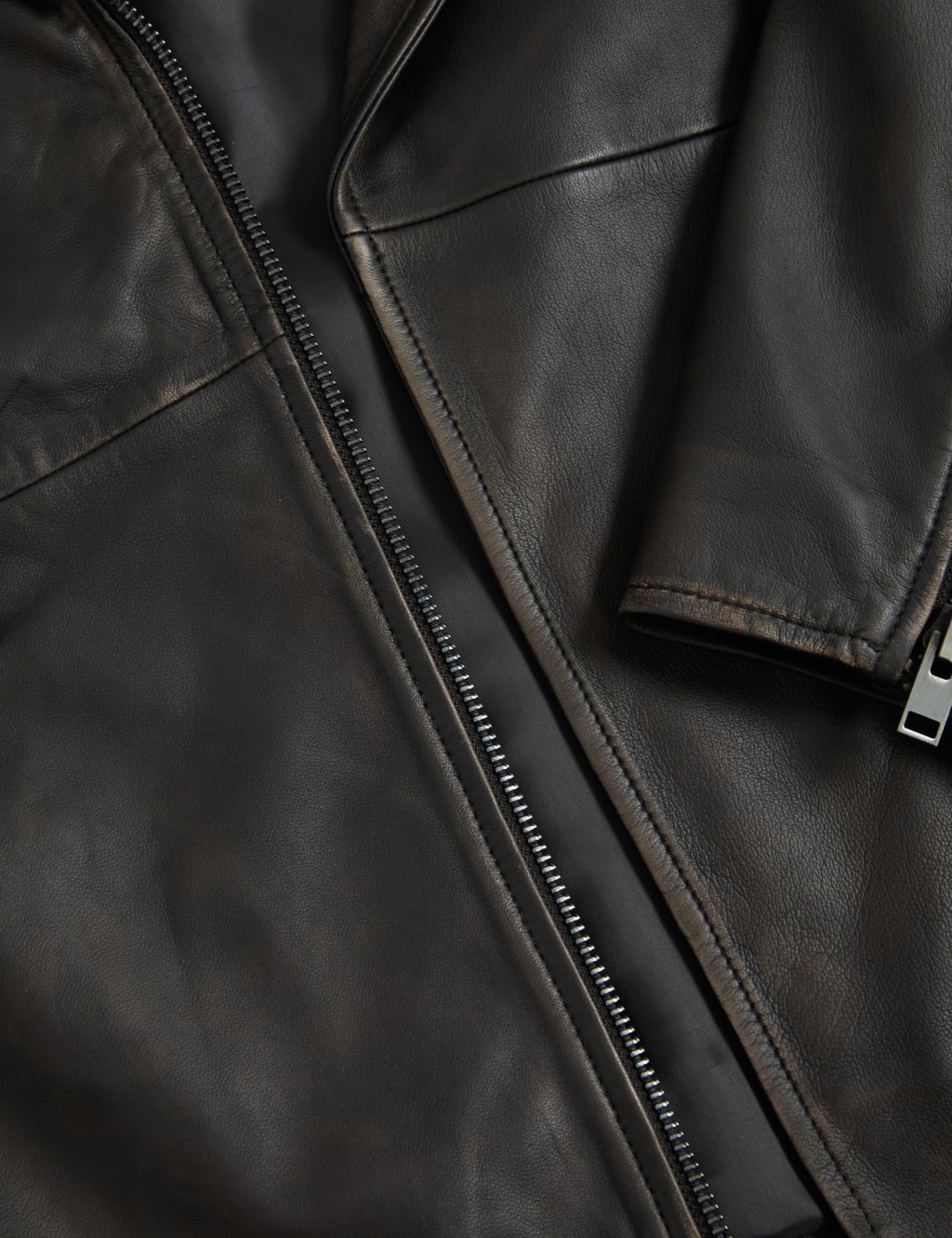 Leather Longline Girlfriend Biker Jacket 6 of 6