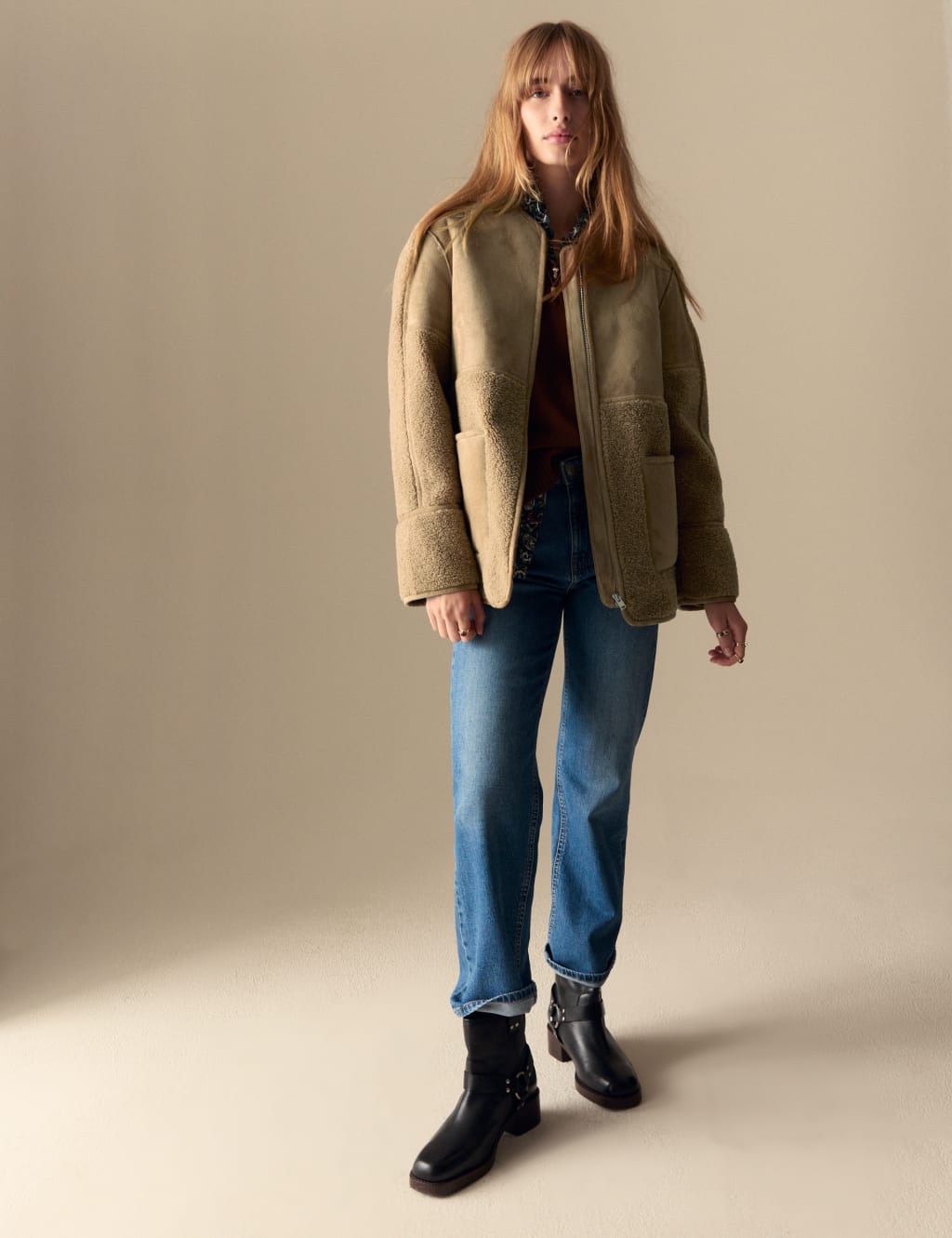 Closed shearling parka on sale