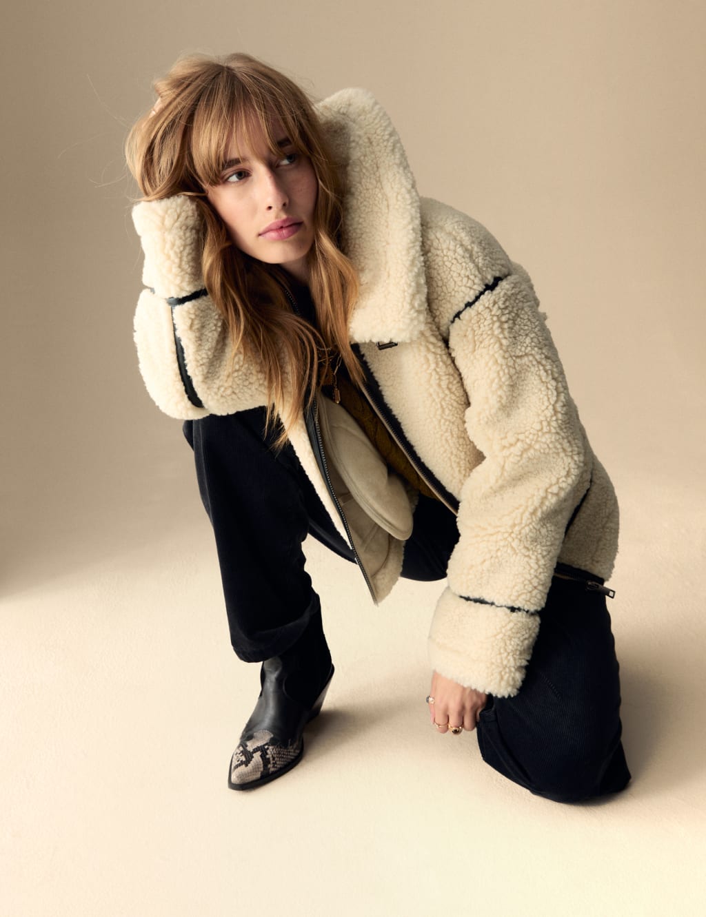 Faux fur borg jacket shop
