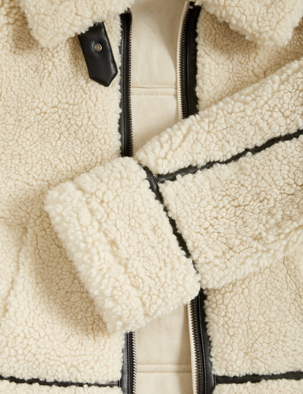 Borg Faux Shearling Aviator Jacket Per Una M S