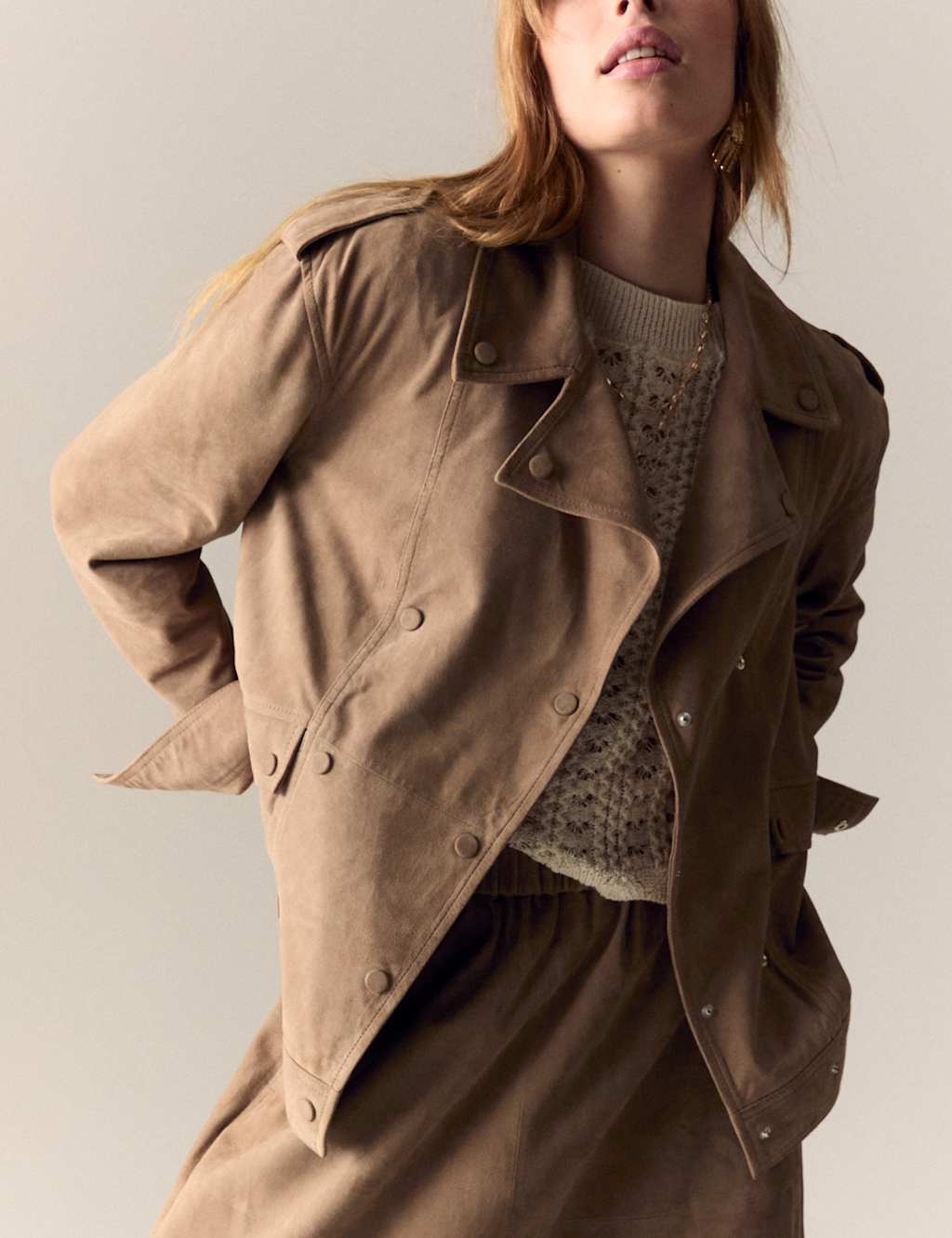 Suede Collared Biker Jacket 5 of 7