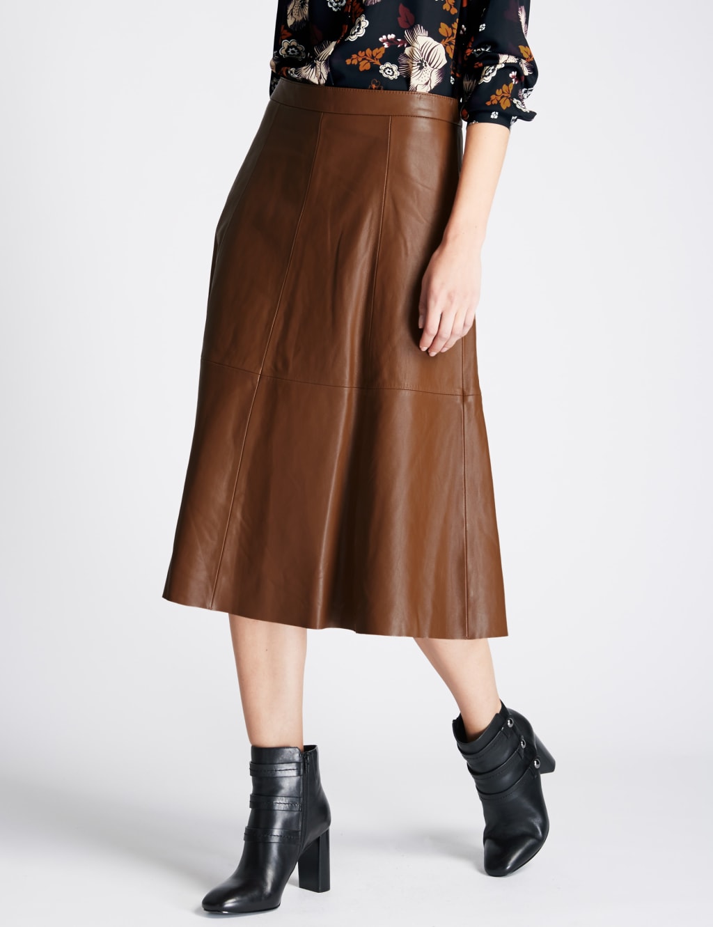 Leather A-Line Skirt 1 of 4