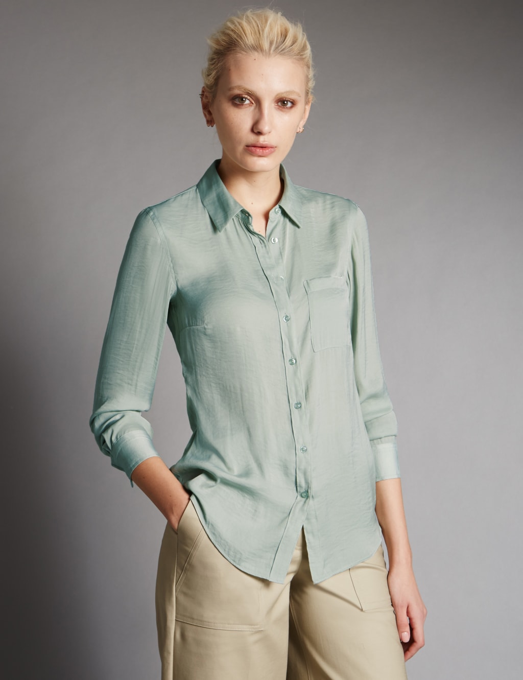 Washed Crinkle Effect Blouse 1 of 4