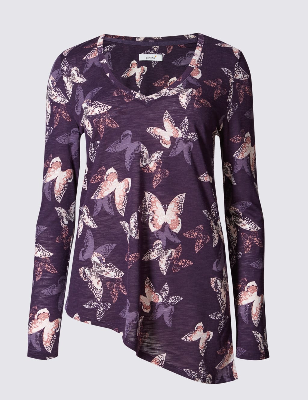 Butterfly Print Asymmetric Jersey Top 2 of 3