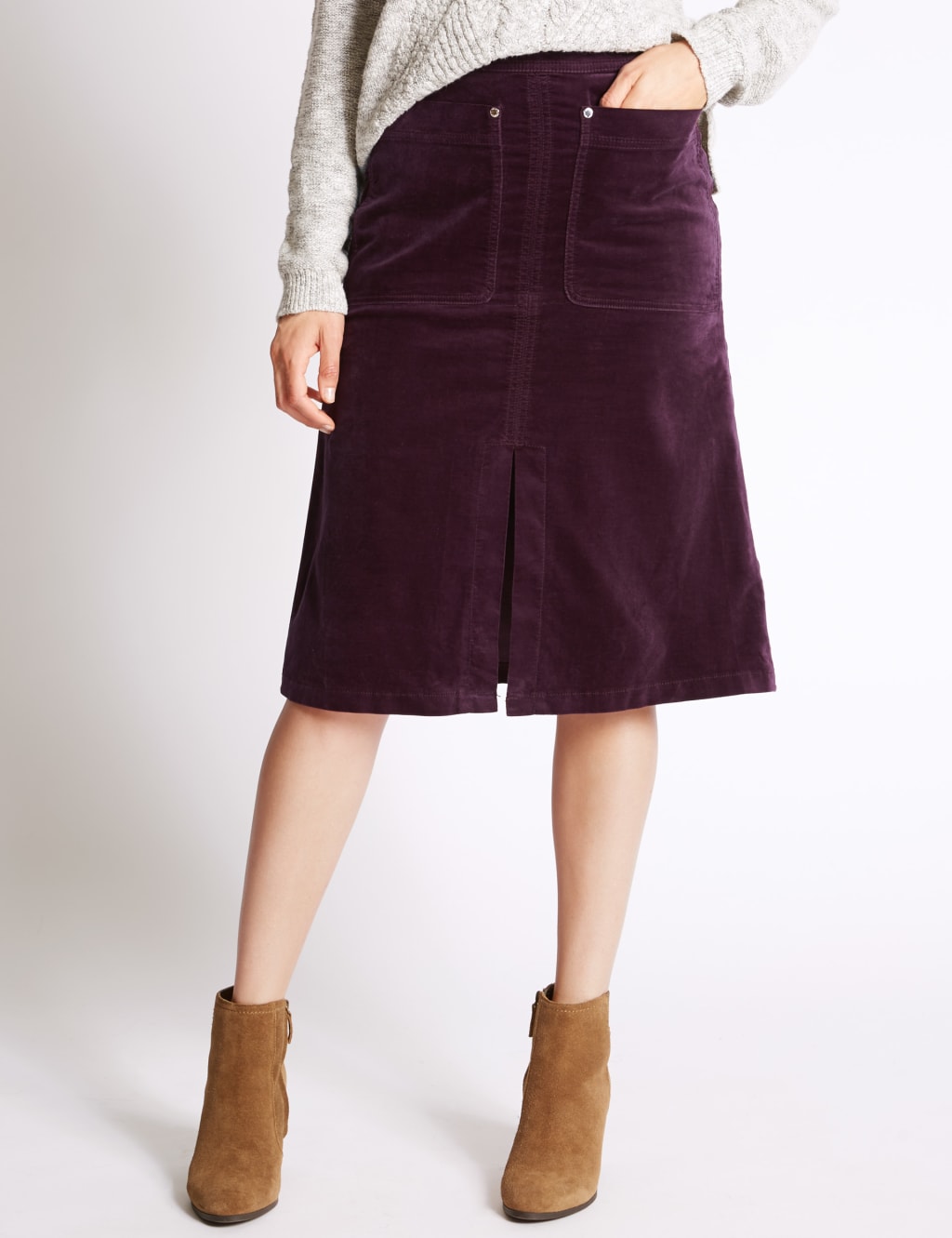 Cotton Rich A-Line Skirt 1 of 3
