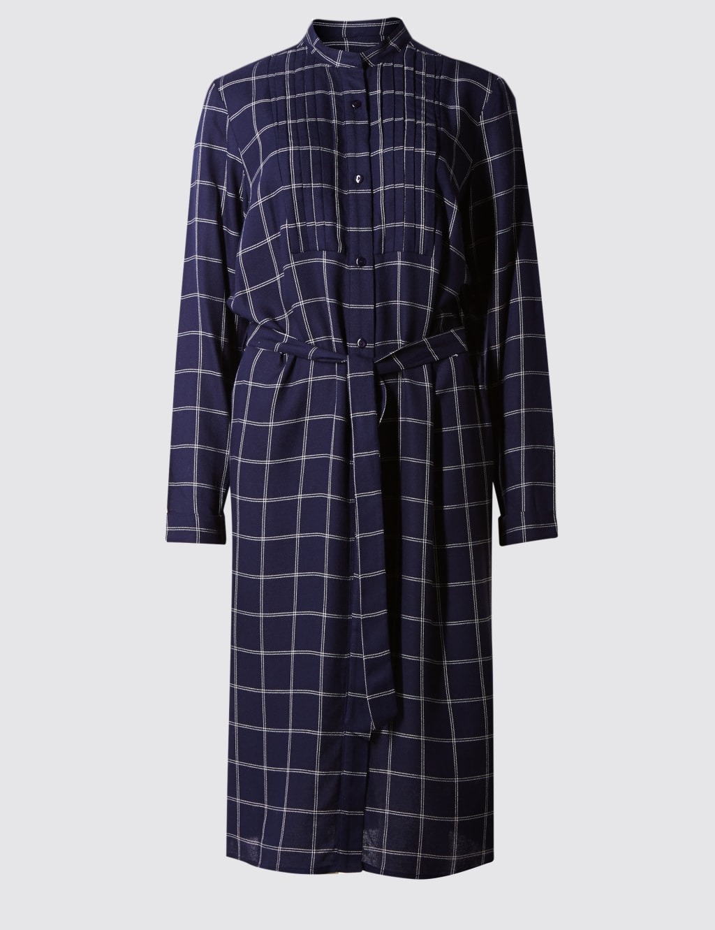 Checked Belted Shirt Dress 2 of 4