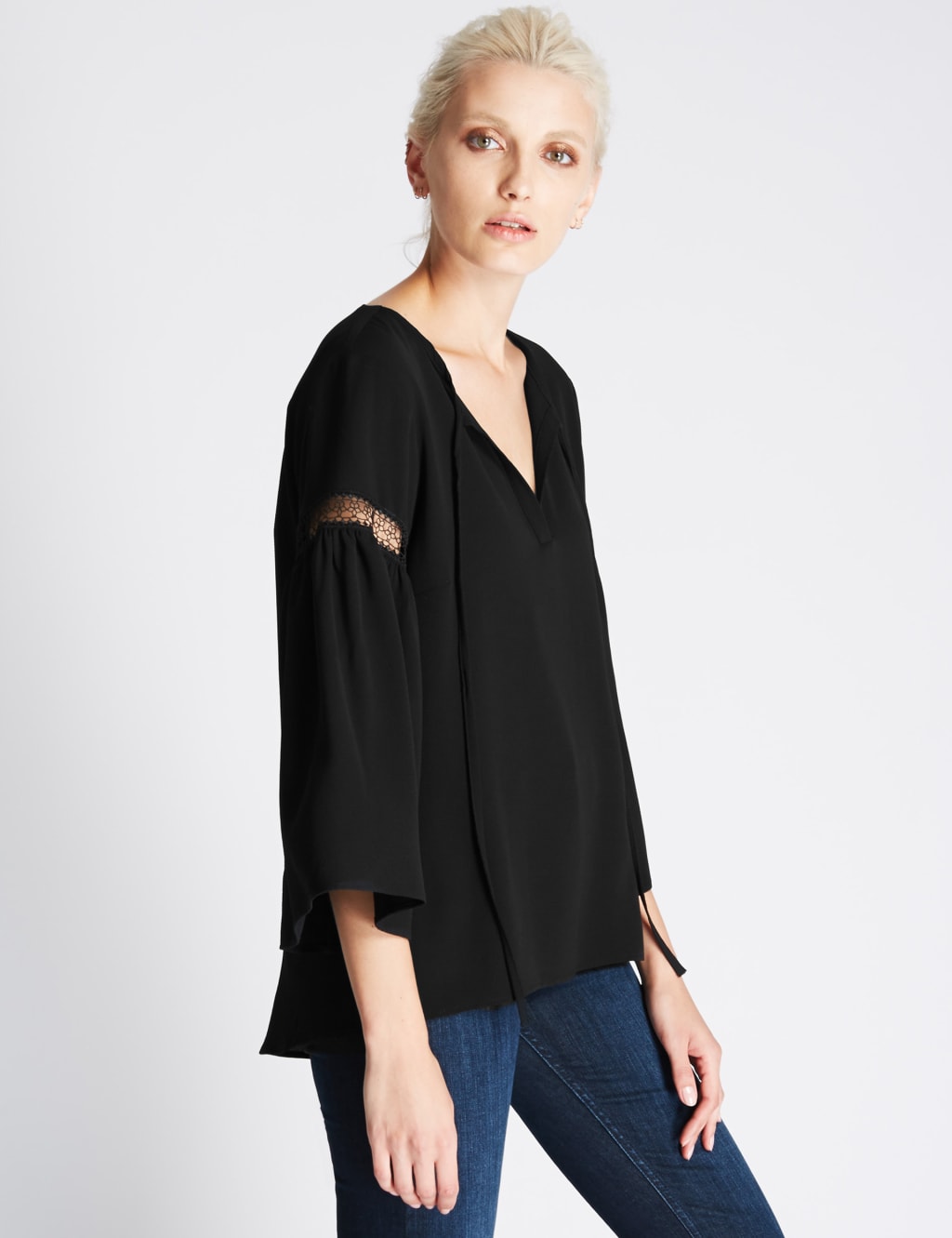 Tie Neck Boho Blouse 1 of 4