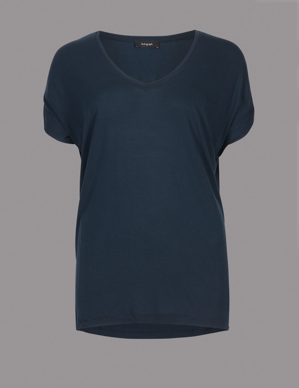 V-Neck Short Sleeve T-Shirt with Silk 2 of 4