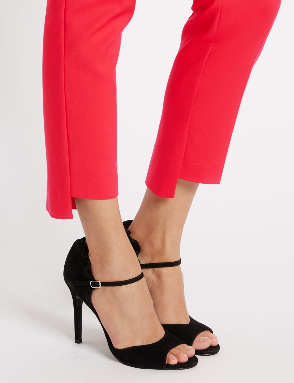 Cotton Blend Step Hem Slim Leg Trousers 6 of 6