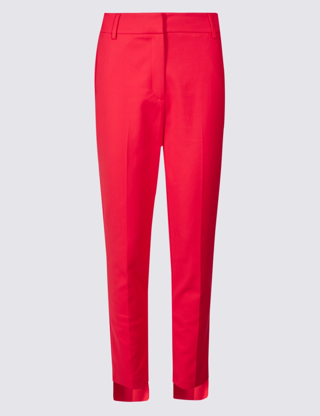 Cotton Blend Step Hem Slim Leg Trousers 2 of 6