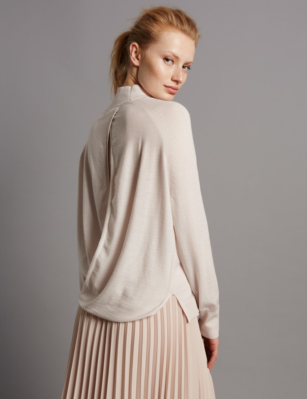 Pure Wool Split Back Turtle Neck Jumper 3 of 5