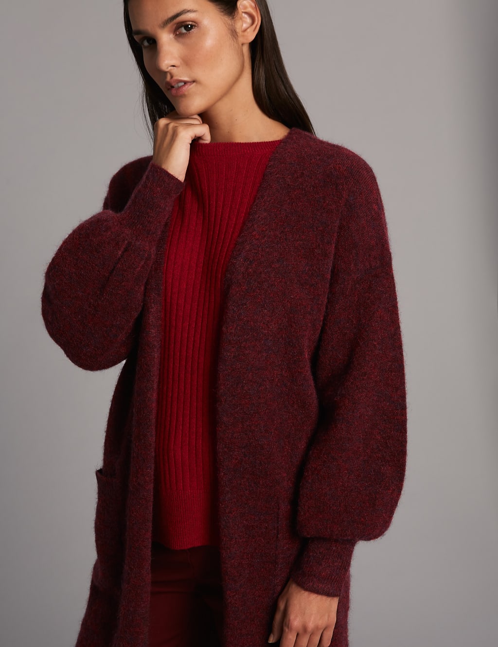 Mohair Blend Open Front Coatigan Autograph M S