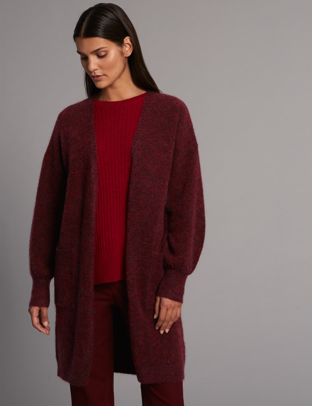 Mohair Blend Open Front Coatigan 3 of 5