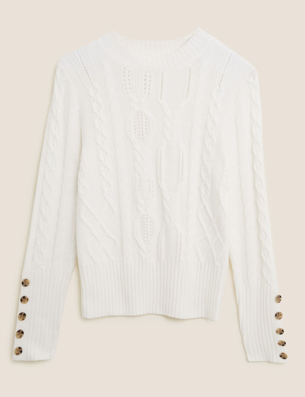 Aran Crew Neck Jumper Per Una M S