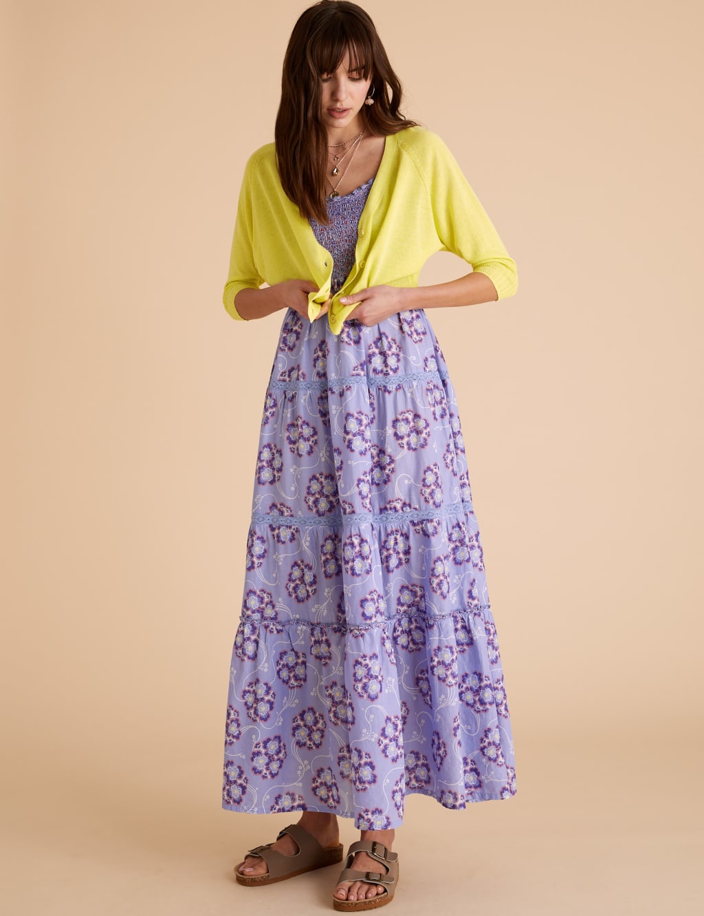 V-Neck Cropped Cardigan with Linen 3 of 5