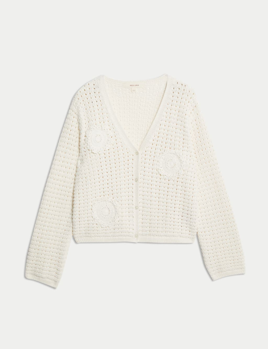 Cotton Blend Knitted V-Neck Cardigan 2 of 7