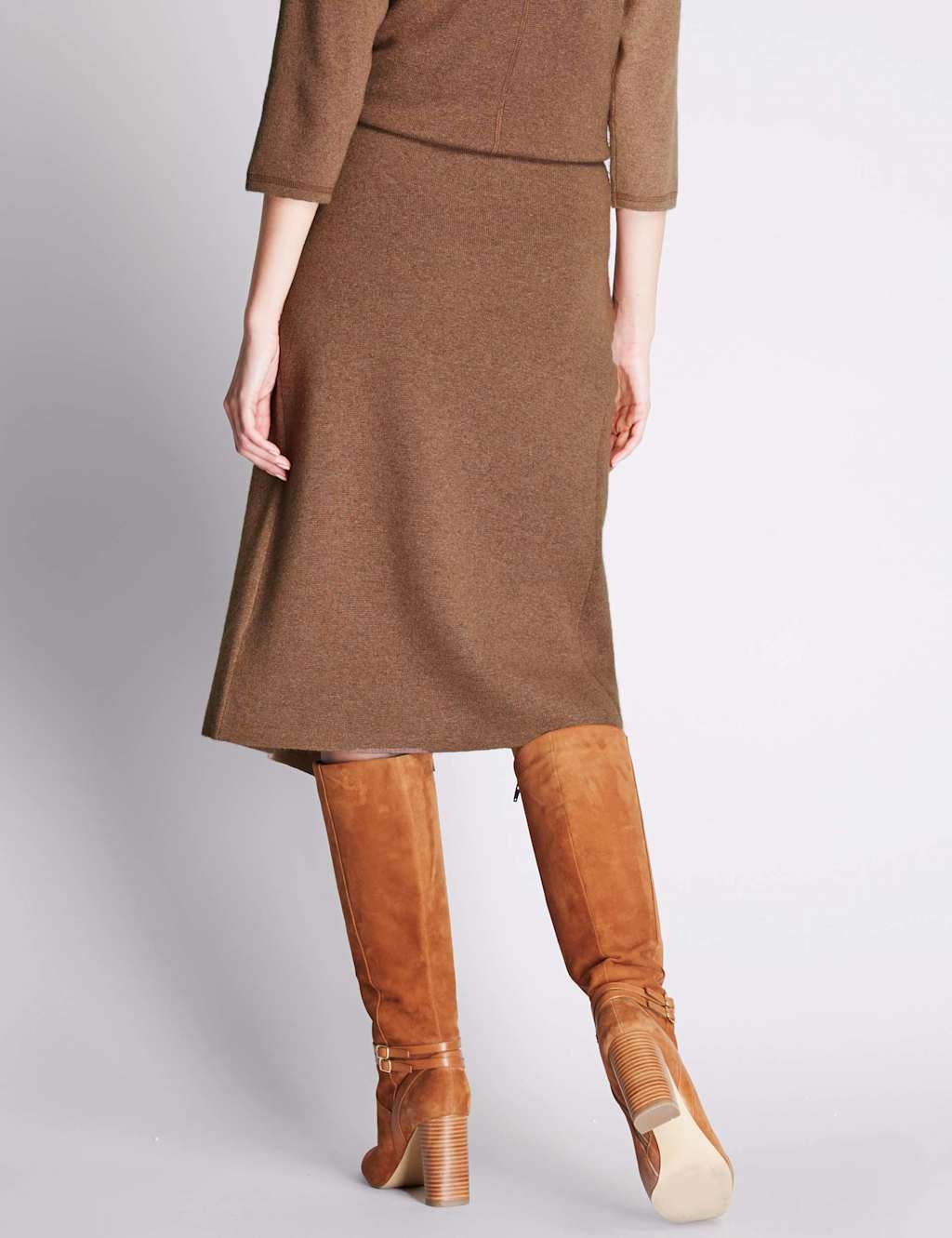 Wrap Knitted A-Line Skirt with Wool 4 of 4
