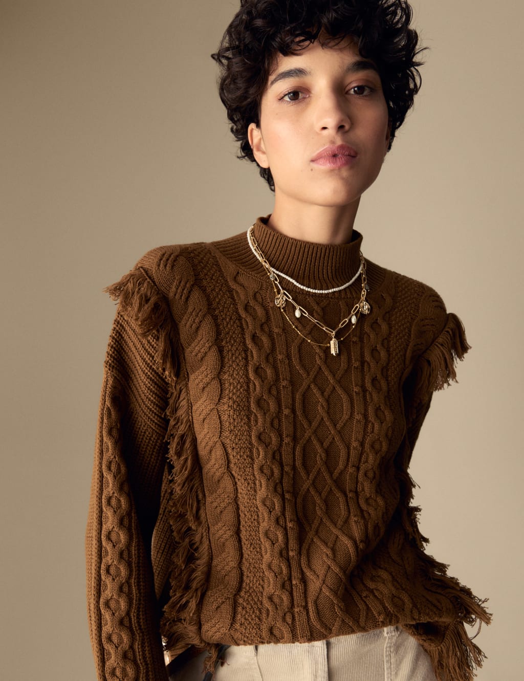 Fringe knit sweater shop