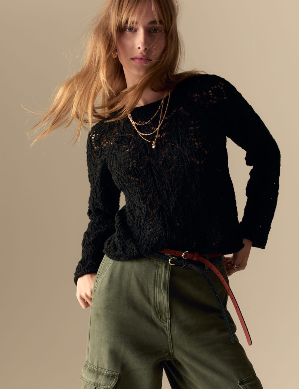 Women's pointelle sweater discount
