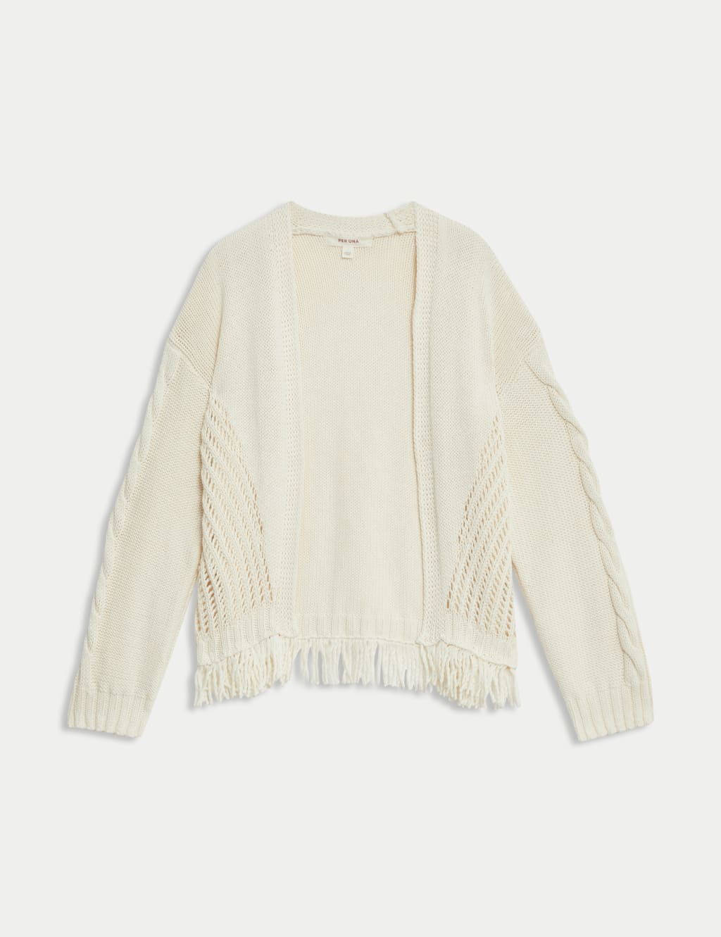 Pure Cotton Fringed Cardigan Per Una M S