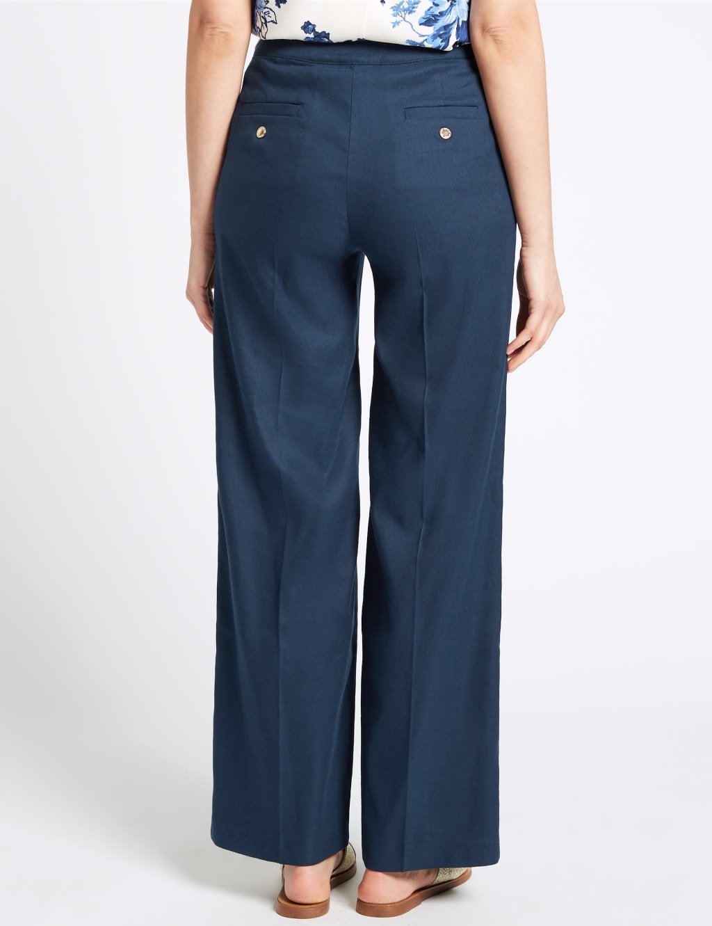 Linen Blend Wide Leg Trousers 4 of 6