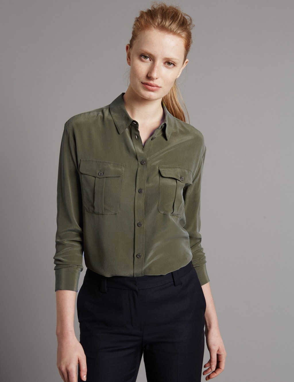 Pure Silk Long Sleeve Shirt 1 of 4